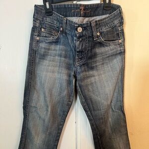 7for all mankind size 25 crop distressed jeans.